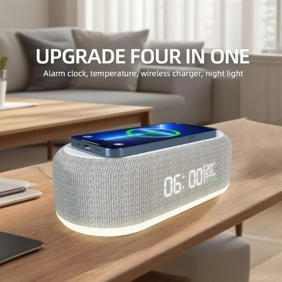 LumiCharge Pro™ – Reloj Despertador con Carga Inalámbrica y Luz Ambiente