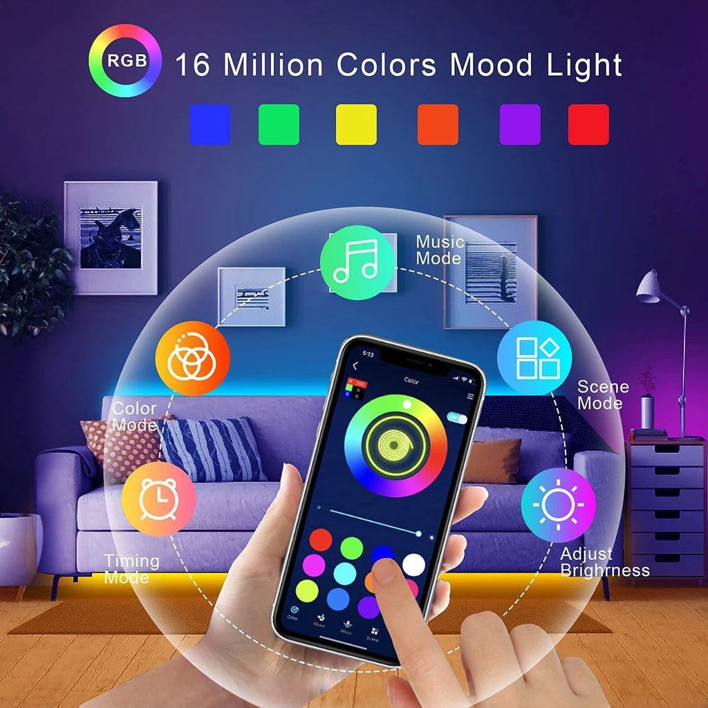 RGBGlow Ultra™ – Tira LED RGB Inteligente con App y Control Remoto