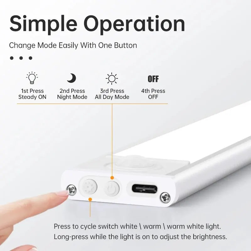 SmartGlow Sense™ – Luz LED Magnética con Sensor de Movimiento