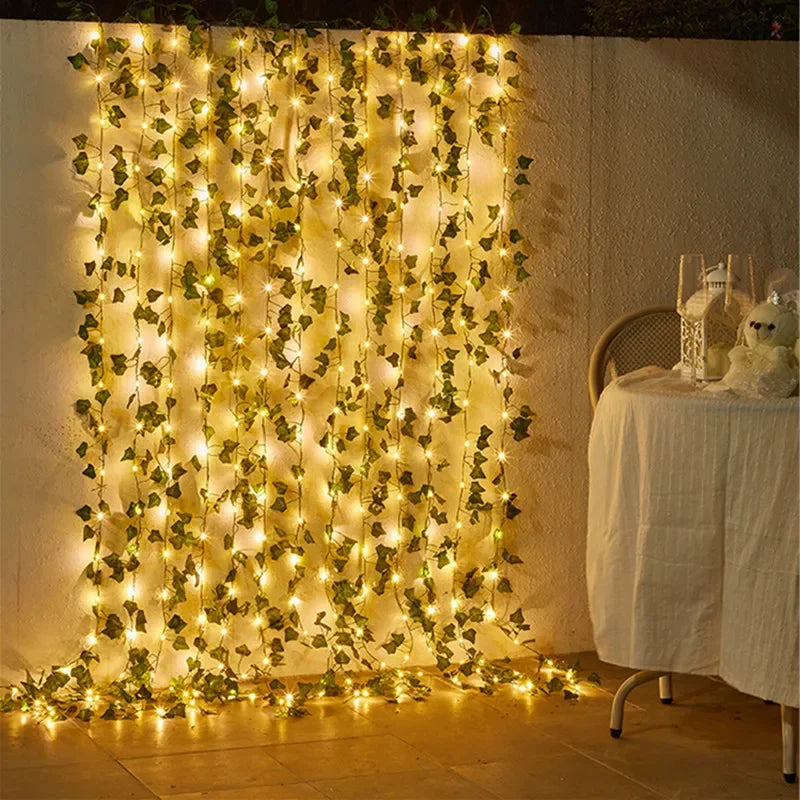 Guirnalda de Luces LED Hojas Verdes — Decoración Aesthetic para Habitación