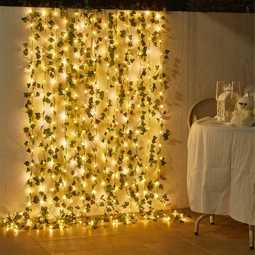 Guirnalda de Luces LED Hojas Verdes — Decoración Aesthetic para Habitación