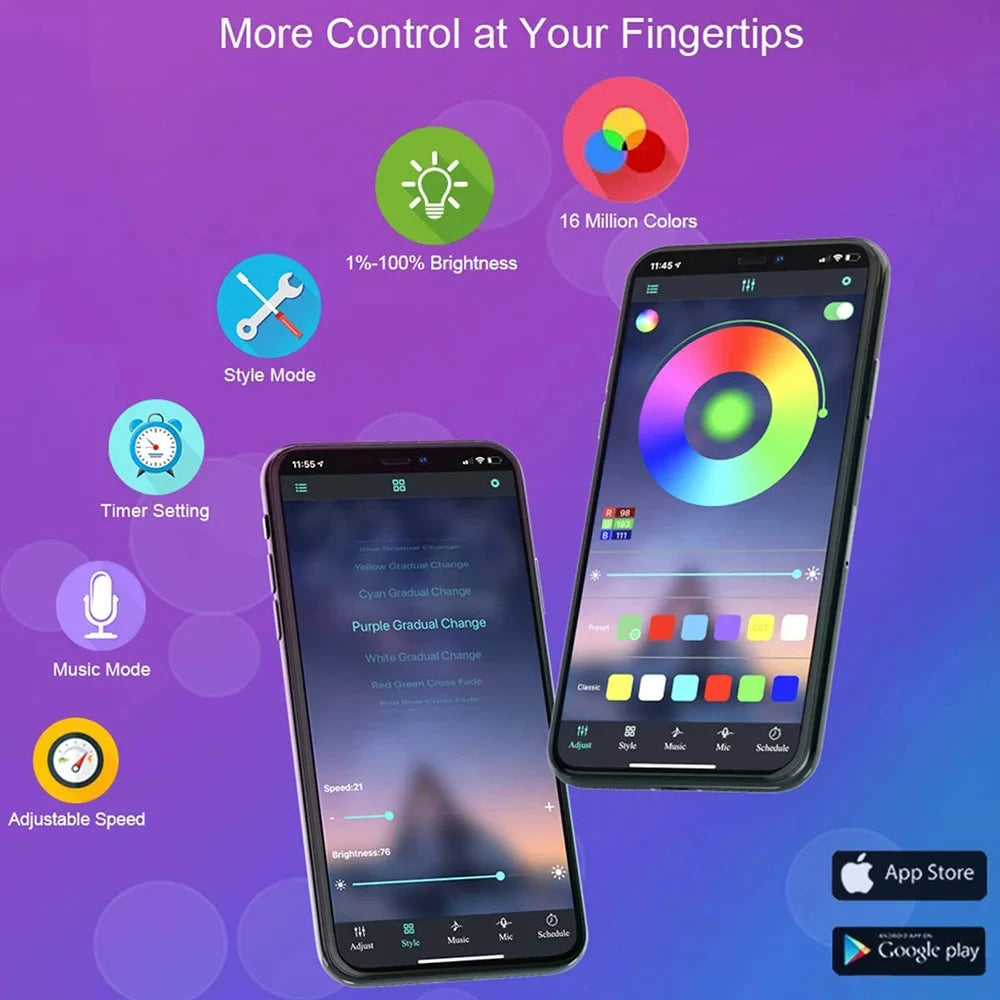 RGBGlow Pro™ – Tira LED Inteligente RGB con Control por App