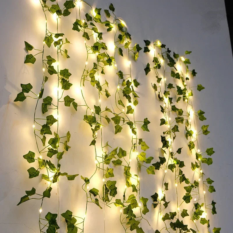 Guirnalda de Luces LED Hojas Verdes — Decoración Aesthetic para Habitación