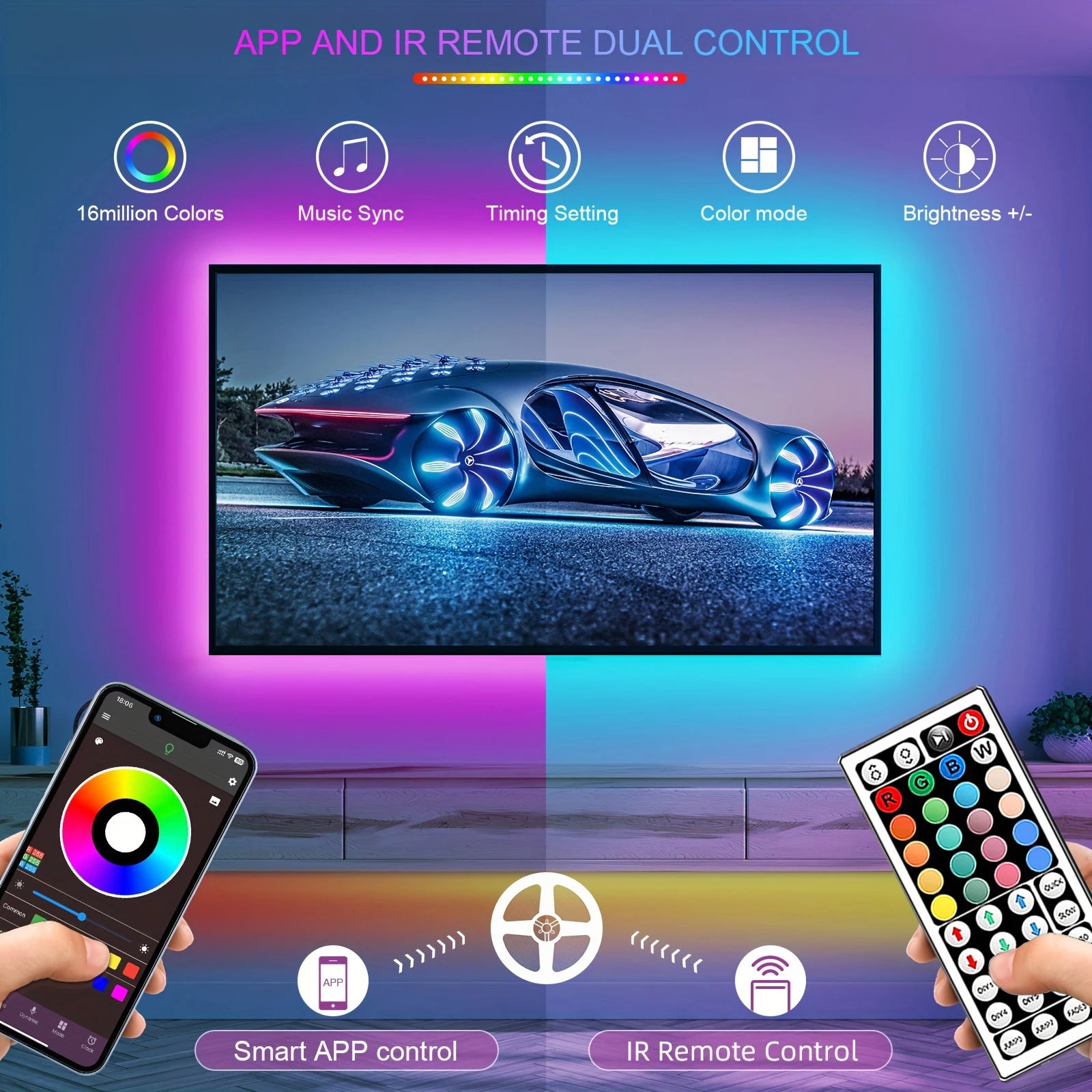 RGBGlow Ultra™ – Tira LED RGB Inteligente con App y Control Remoto