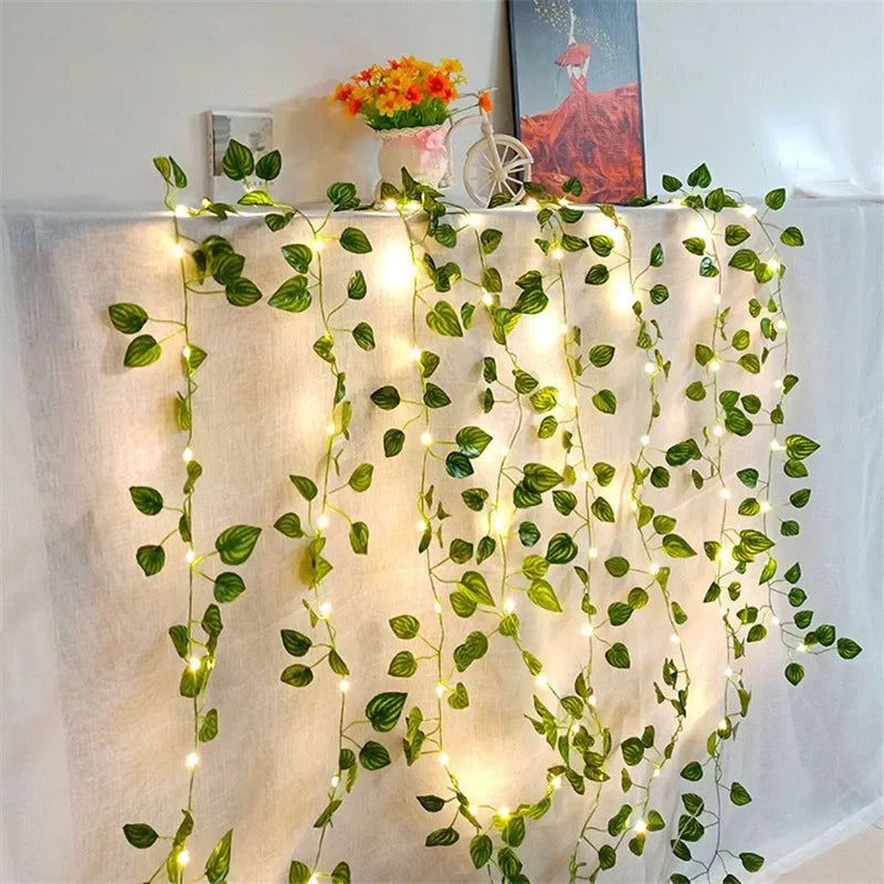 Guirnalda de Luces LED Hojas Verdes — Decoración Aesthetic para Habitación