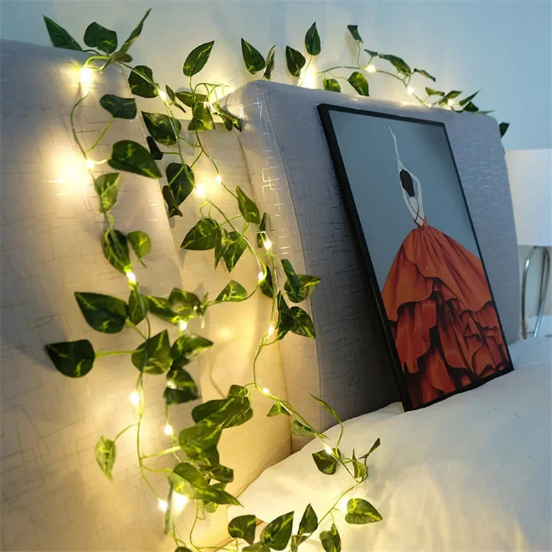 Guirnalda de Luces LED Hojas Verdes — Decoración Aesthetic para Habitación