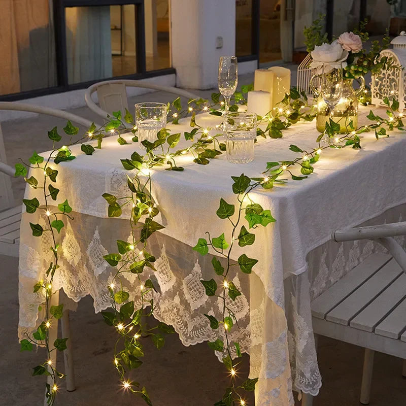 Guirnalda de Luces LED Hojas Verdes — Decoración Aesthetic para Habitación